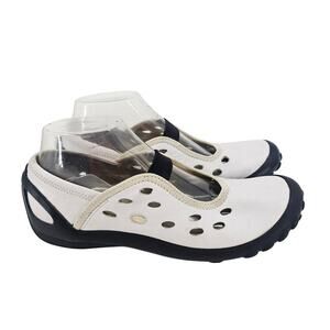 Privo by Clark's White Leather Slip-On Mary Jane Driving Shoe 79181 Womens 8.5 M